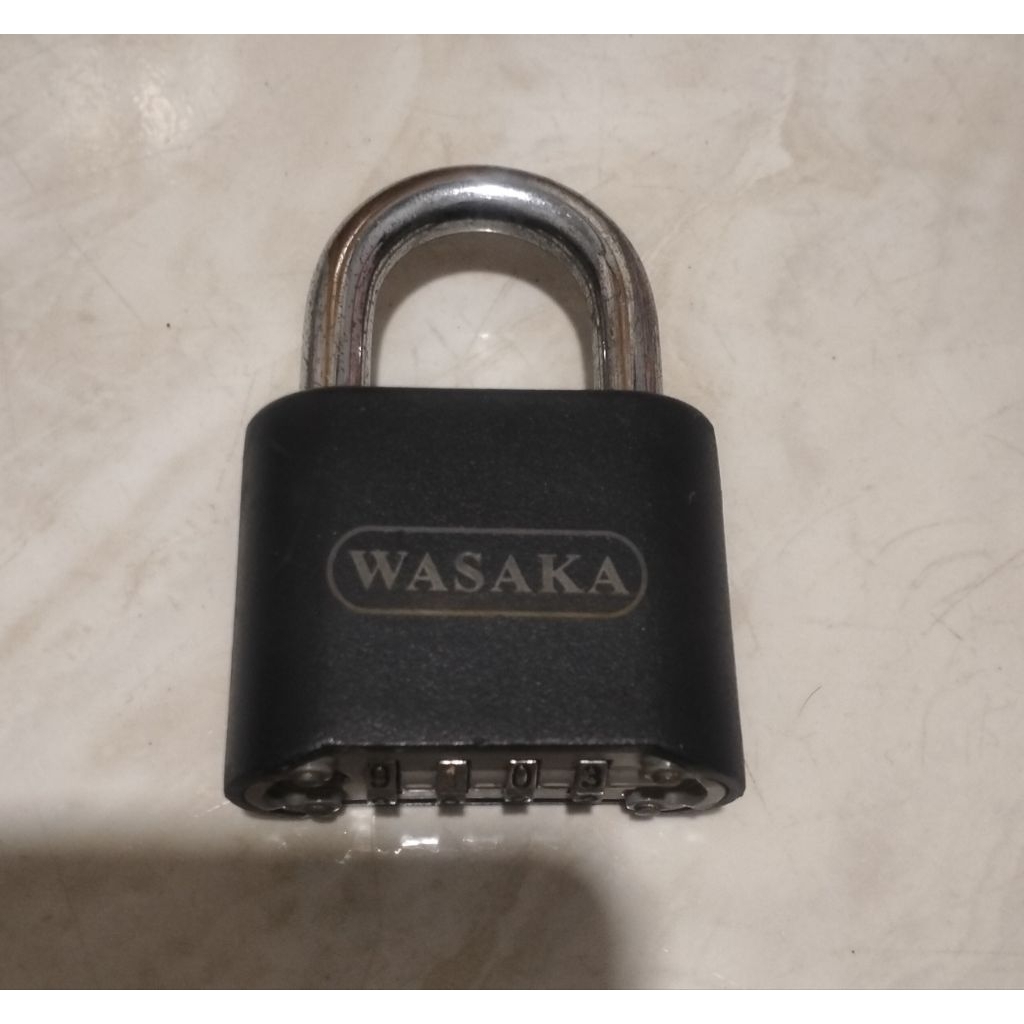 Gembok Wasaka padlock 4 digits combinastion key anti air anti karat untuk indoor dan outdoor