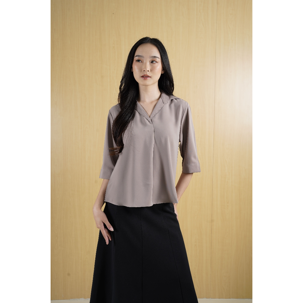 Blouse Wanita Kerah skipper - Rustic