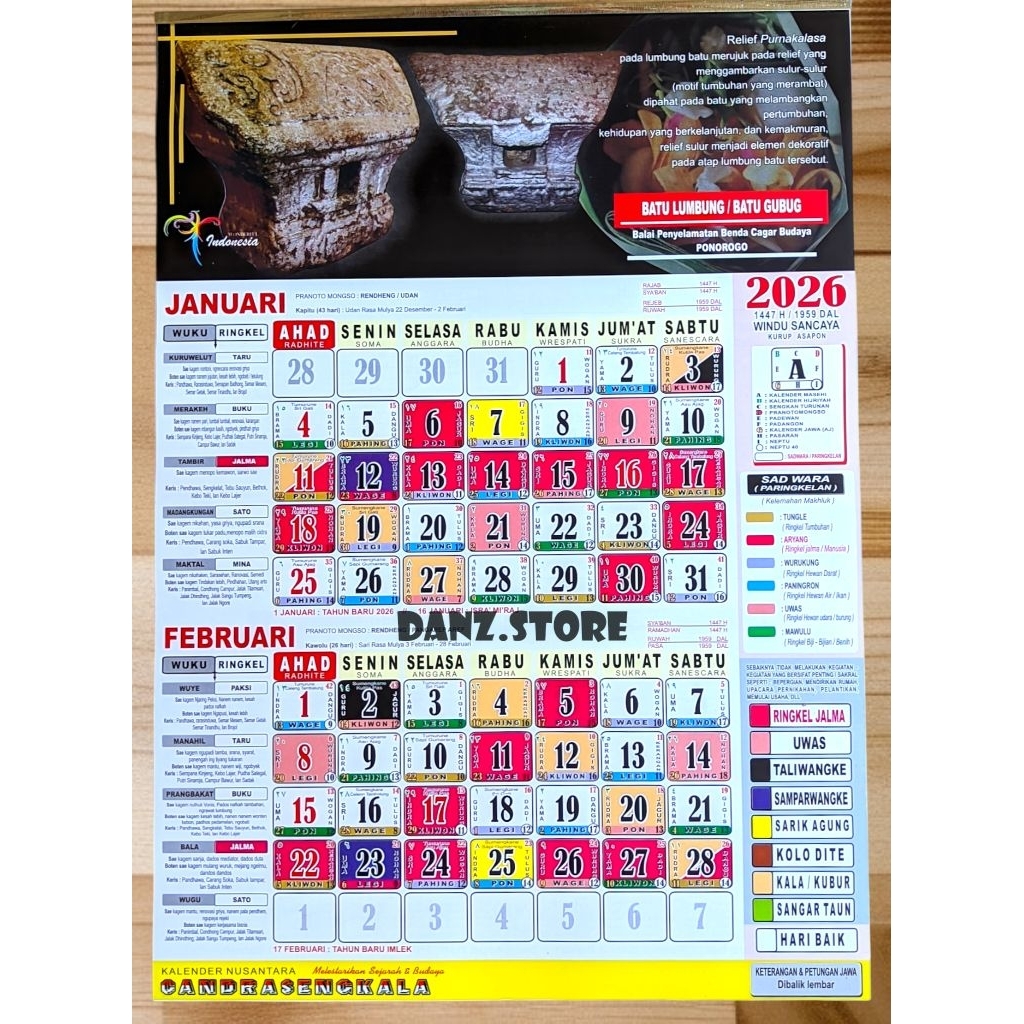 KALENDER JAWA 2026 LENGKAP-KEJAWEN-WUKU CANDRASENGKALA