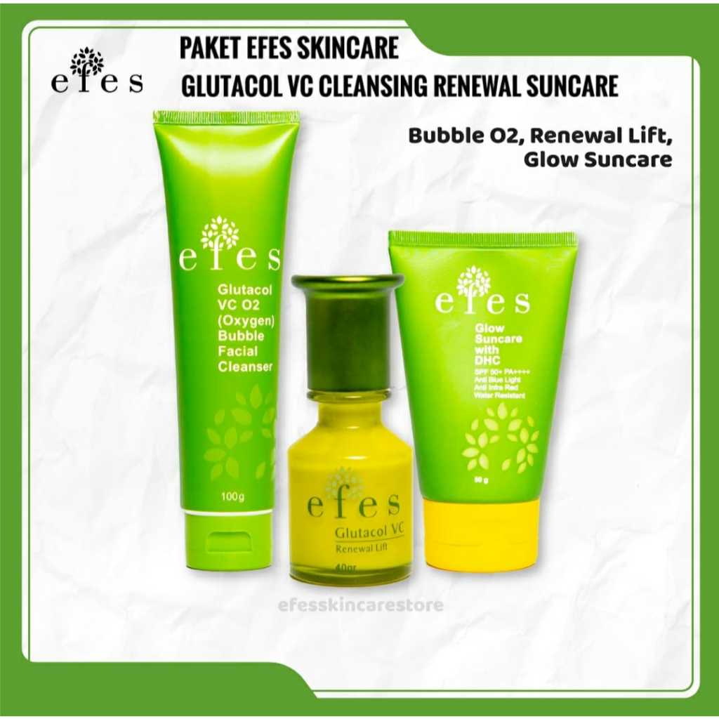 Paket Efes Skincare Glutacol VC Cleansing Renewal Suncare