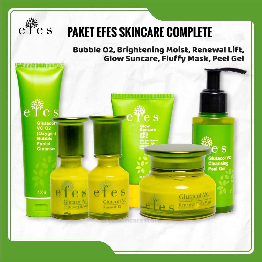 Paket Efes Skincare Complete Glutacol VC Cleansing Brightening & Renewal Treatment With Suncare