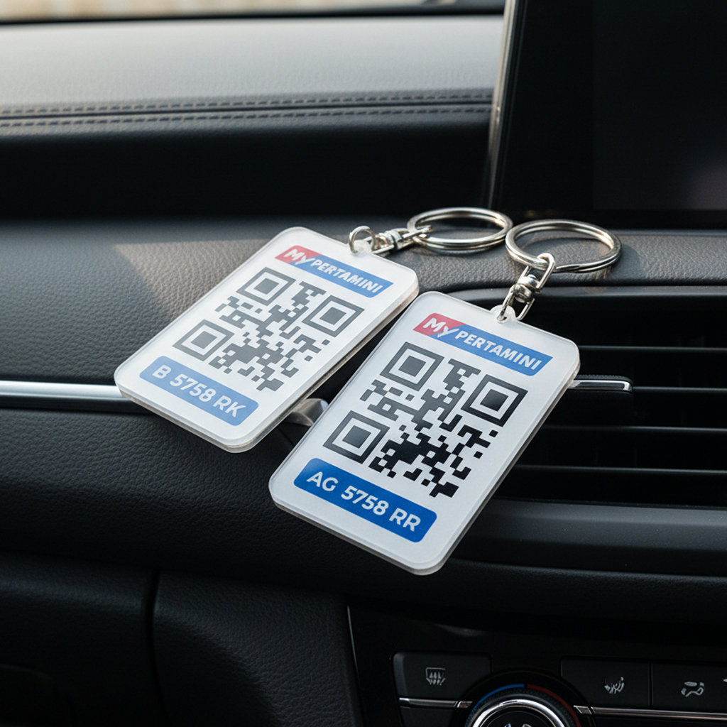 Gantungan Kunci Akrilik Barcode QR Code My Pertamina