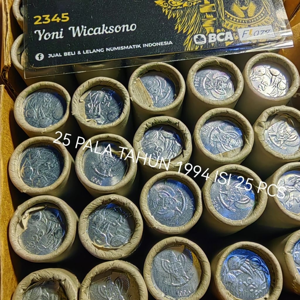 25 rupiah pala 1994 ROLL asli ORY isi 25 pcs