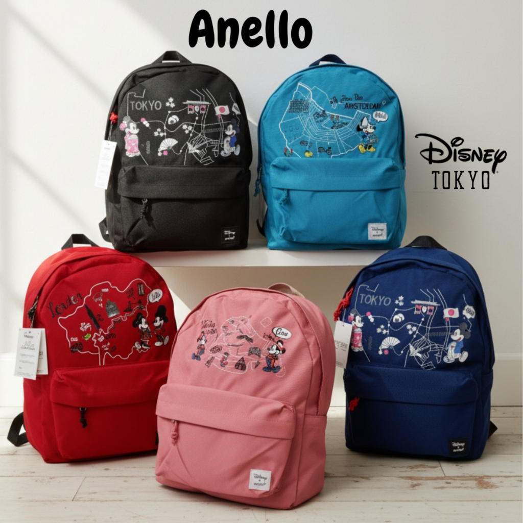 ANELLO X Disney Mickey Mouse Tas Ransel Sekolah / Backpack Anak Unisex
