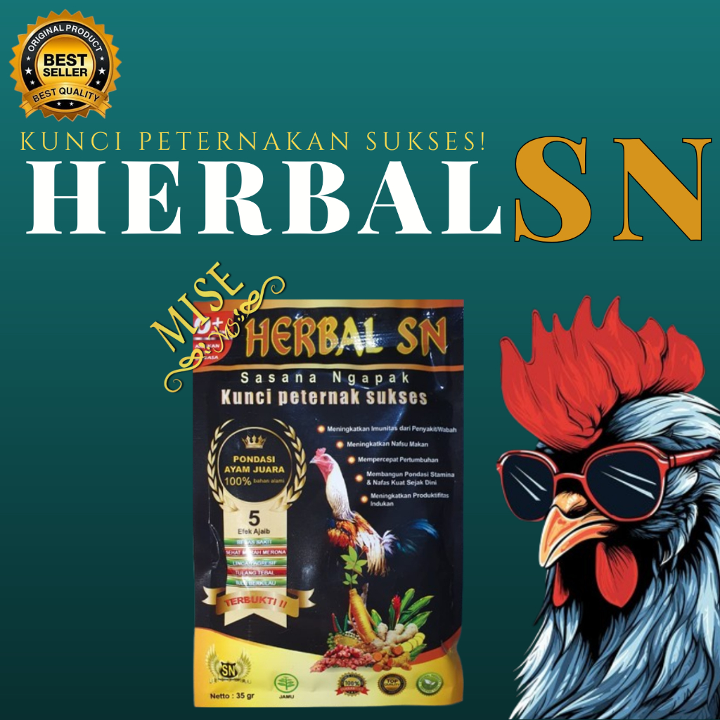 Jamu Herbal SN Ayam Original /Obat Jamu Ternak Ayam Jago Aduan Herbal SN /Kunci Peternakan Sukses