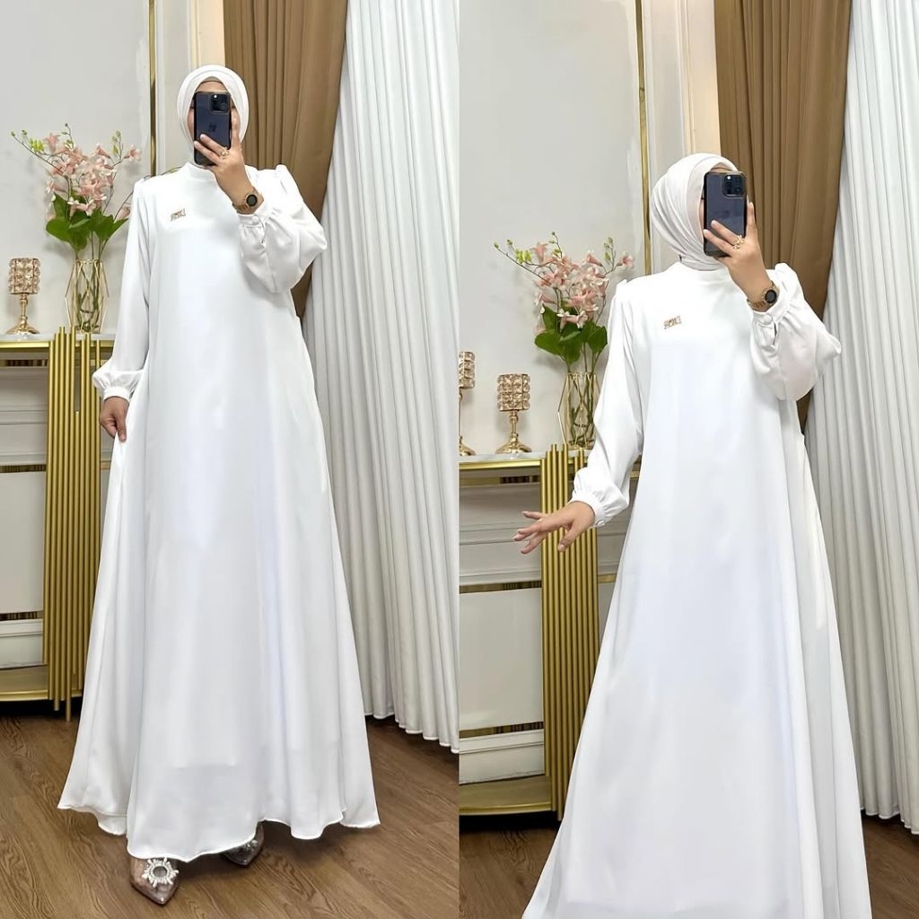 Raline fashion_gamis polos terbaru gamis marbella sutra silk premium