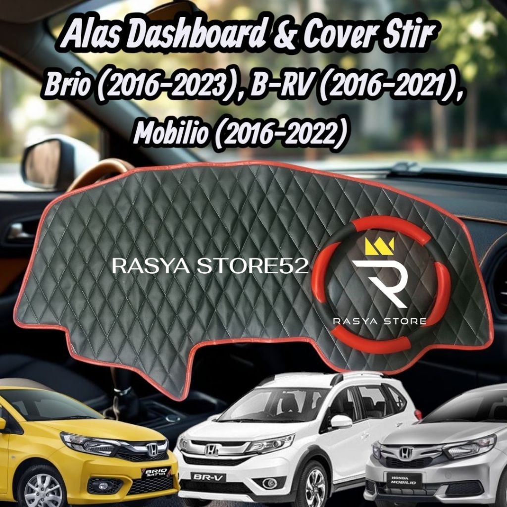 Alas/Pelindung Dashboard Dan Cover Stir Mobil BR-V (2016-2021)/Mobilio (2016-2022)/Brio (2016-2023)