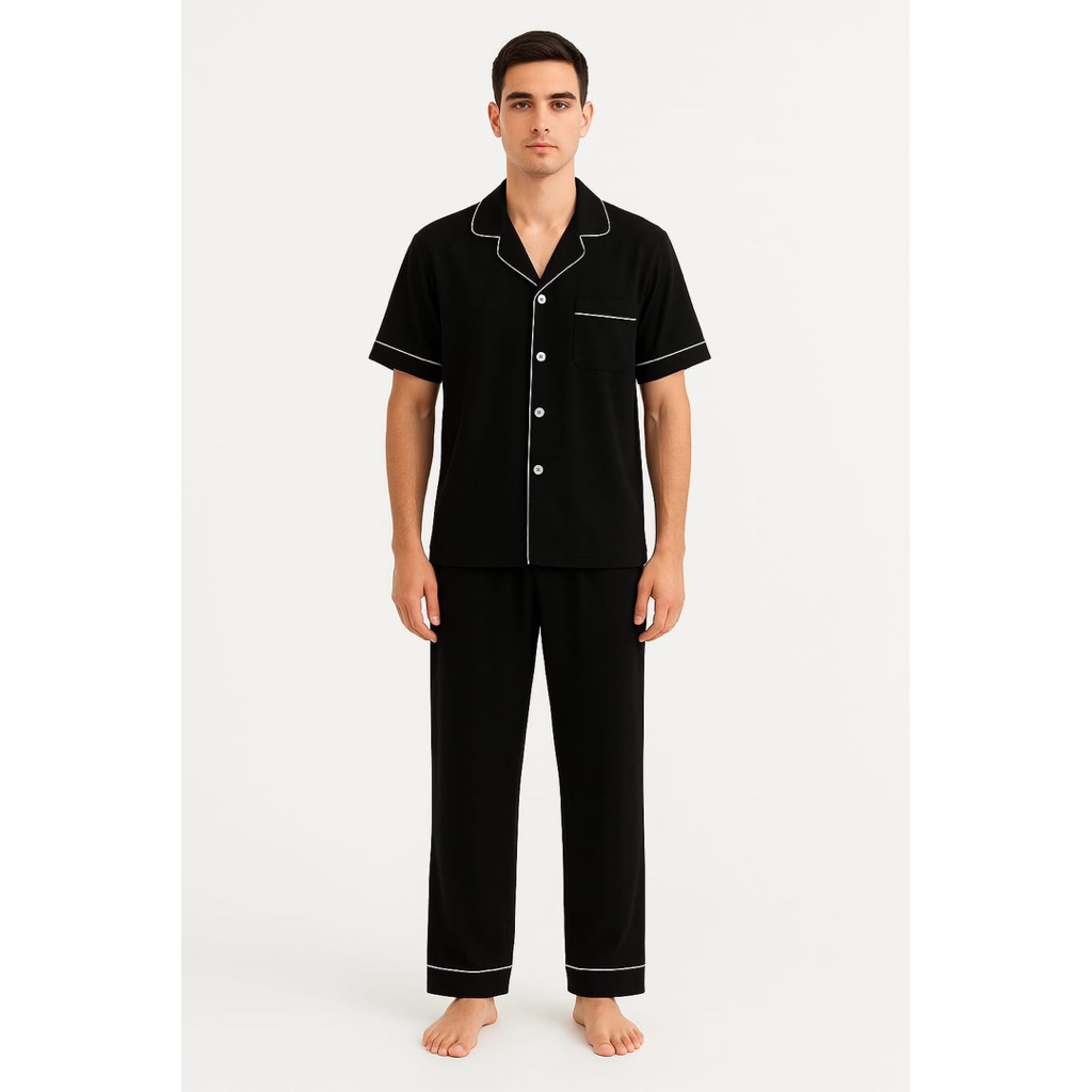 Piyama Dewasa Pria Polos | Setelan Baju Tidur Cowok Dewasa CP Nyaman
