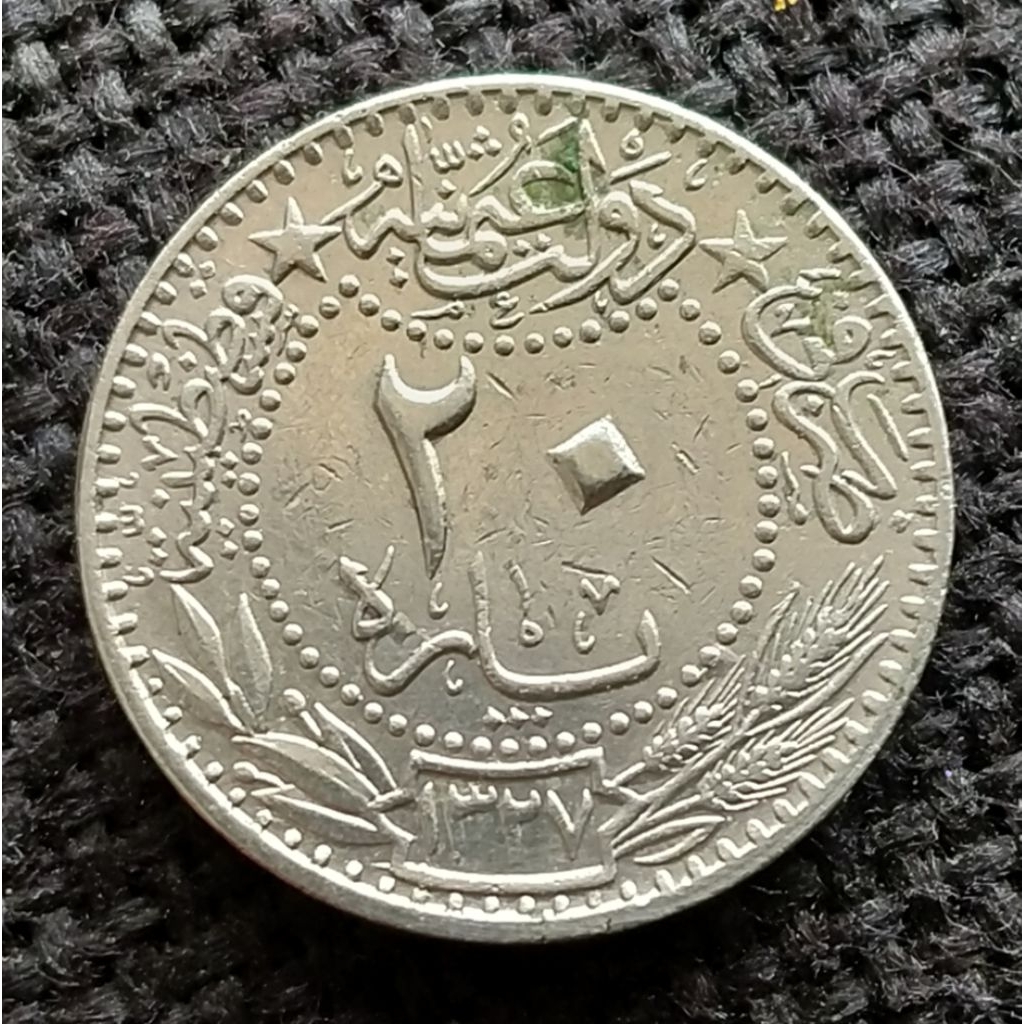 Koin Kuno Kekaisaran Ottoman 20 Para tahun 1909-1915