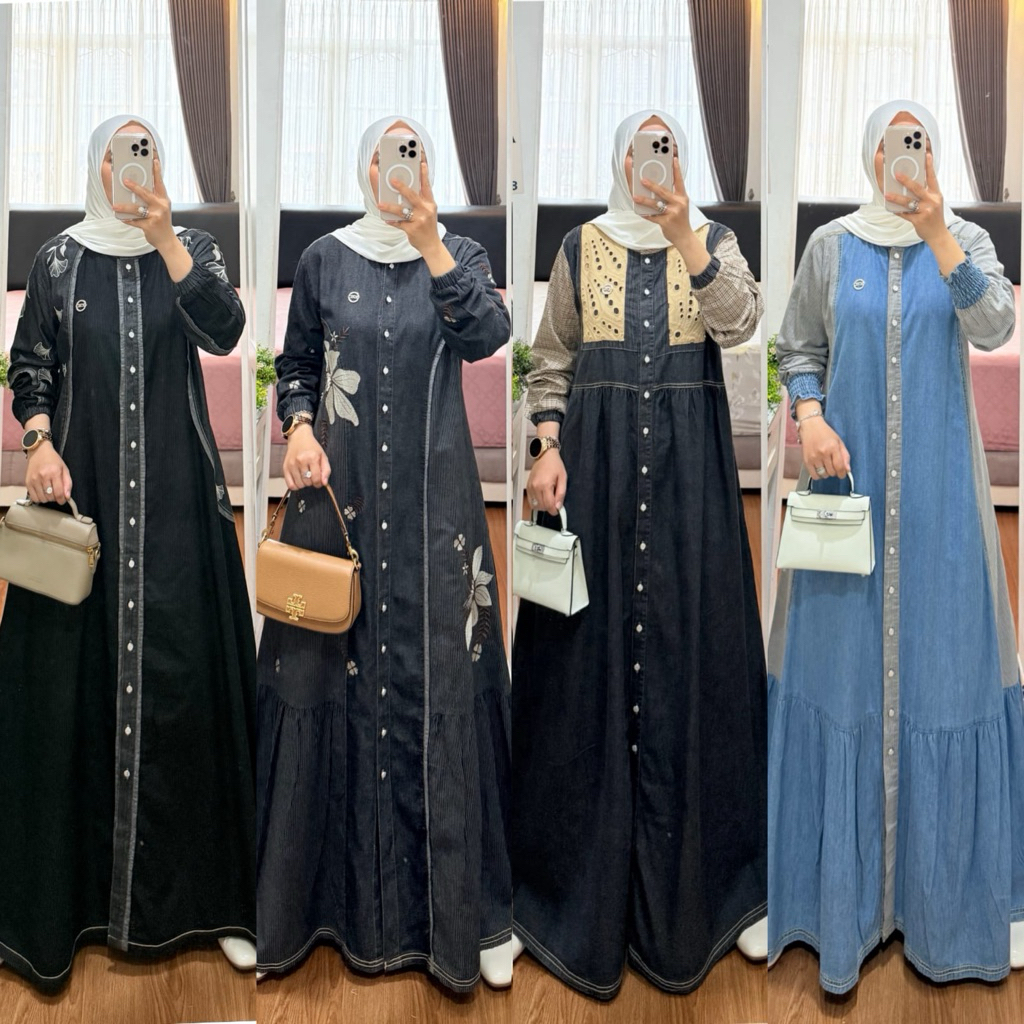 9006 9001 GAMIS DENIM JEANS SYAINA BY SEMUT GAMIS DENIM GAMIS JEANS IMPORT