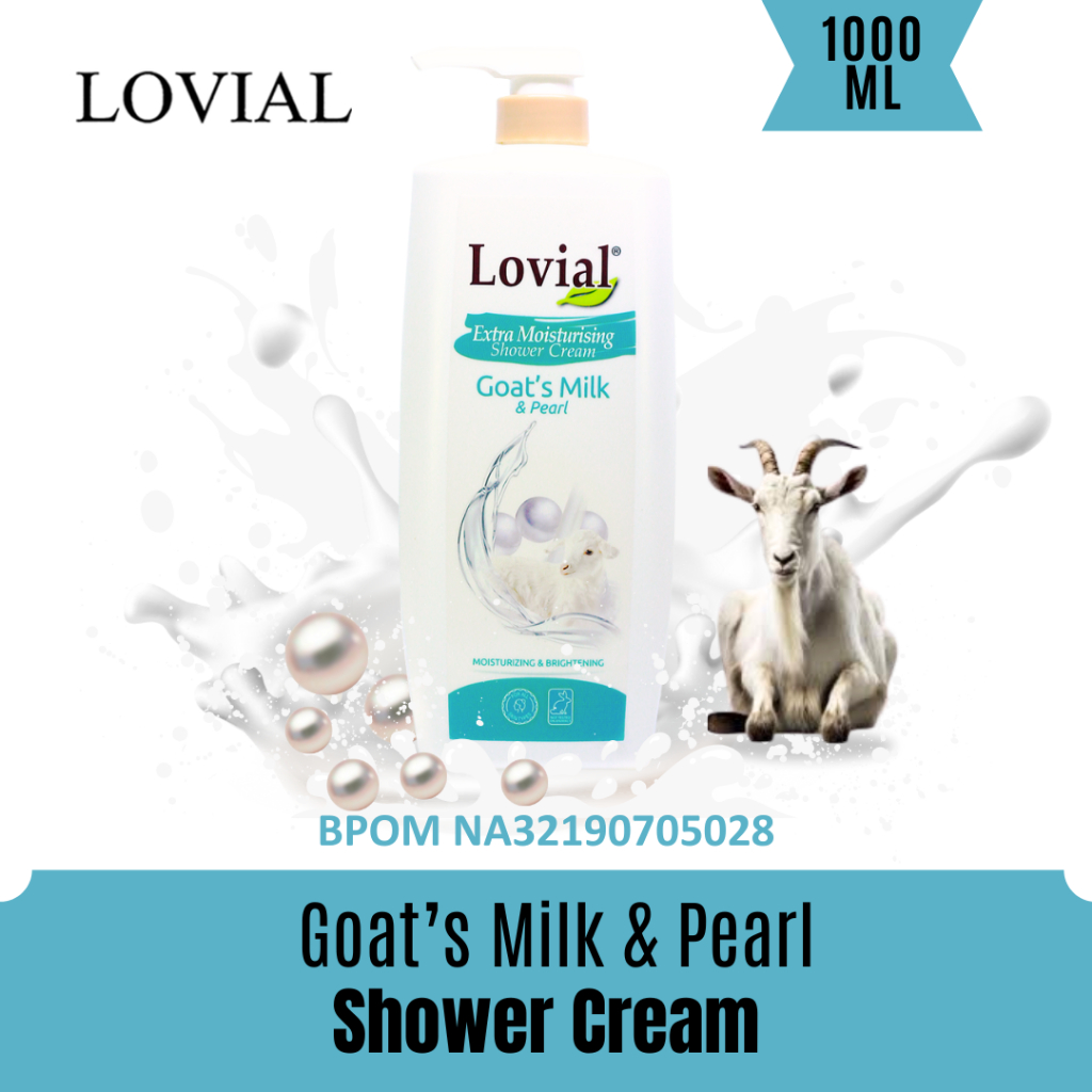 Sabun Mandi Cair - Lovial Shower Cream Goat's Milk & Pearl (1000 ML)
