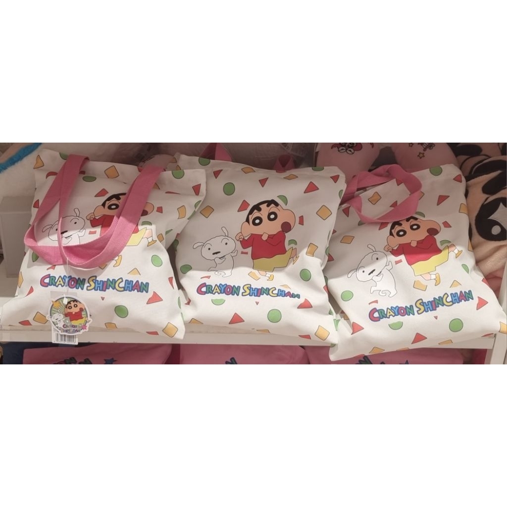 (READY STORE) TOTE BAG SINCHAN/ TAS BAHU/ SHOULDER BAG (MINISO X CRAYON SINCHAN)