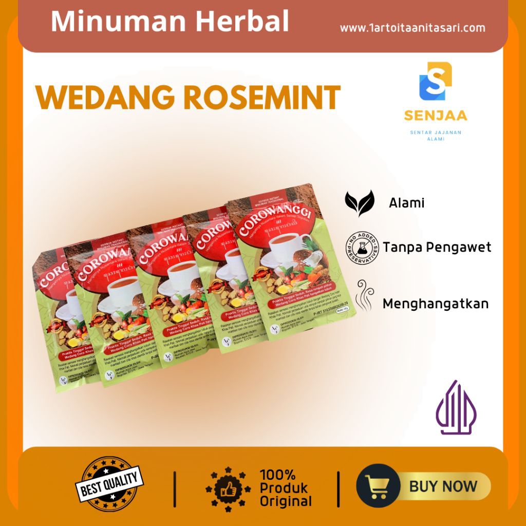SENJAA COROWANGGI MINUMAN SEDUH HERBAL MINUMAN JAHE SANTAN KHAS PATI MINUMAN SACHET
