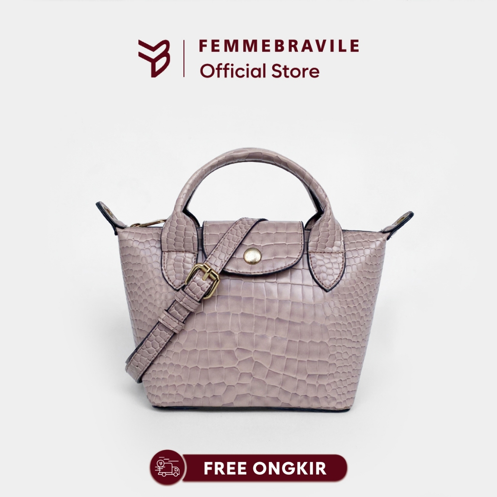 Femmebravile | Tas Selempang Wanita | Sling Bag | Tas Wanita | Jennie Croco Bag