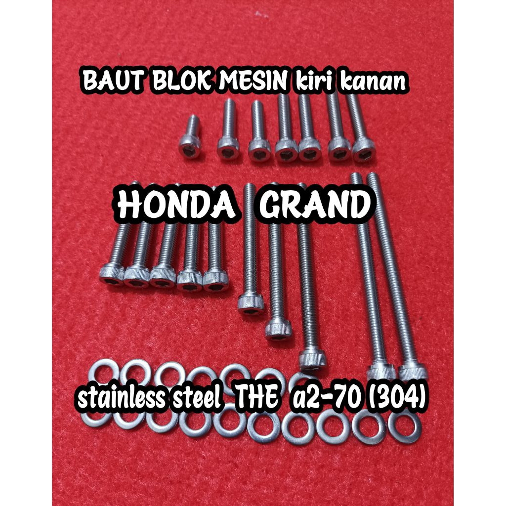 Baut Blok Mesin Set Honda Grand L Stainless