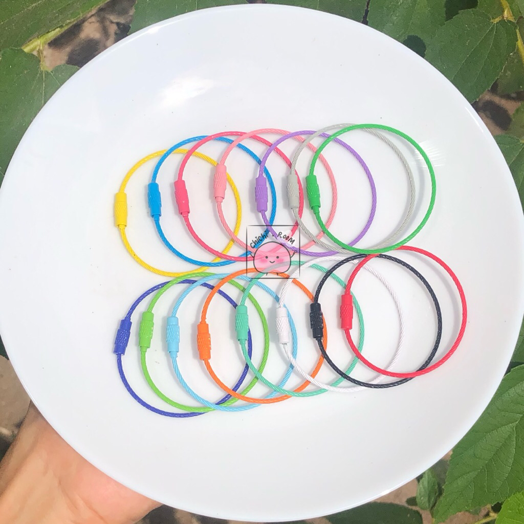 O ring besar tali kawat gantungan kunci ulir bahan diy gantungan kunci kawat ulir ukuran besar