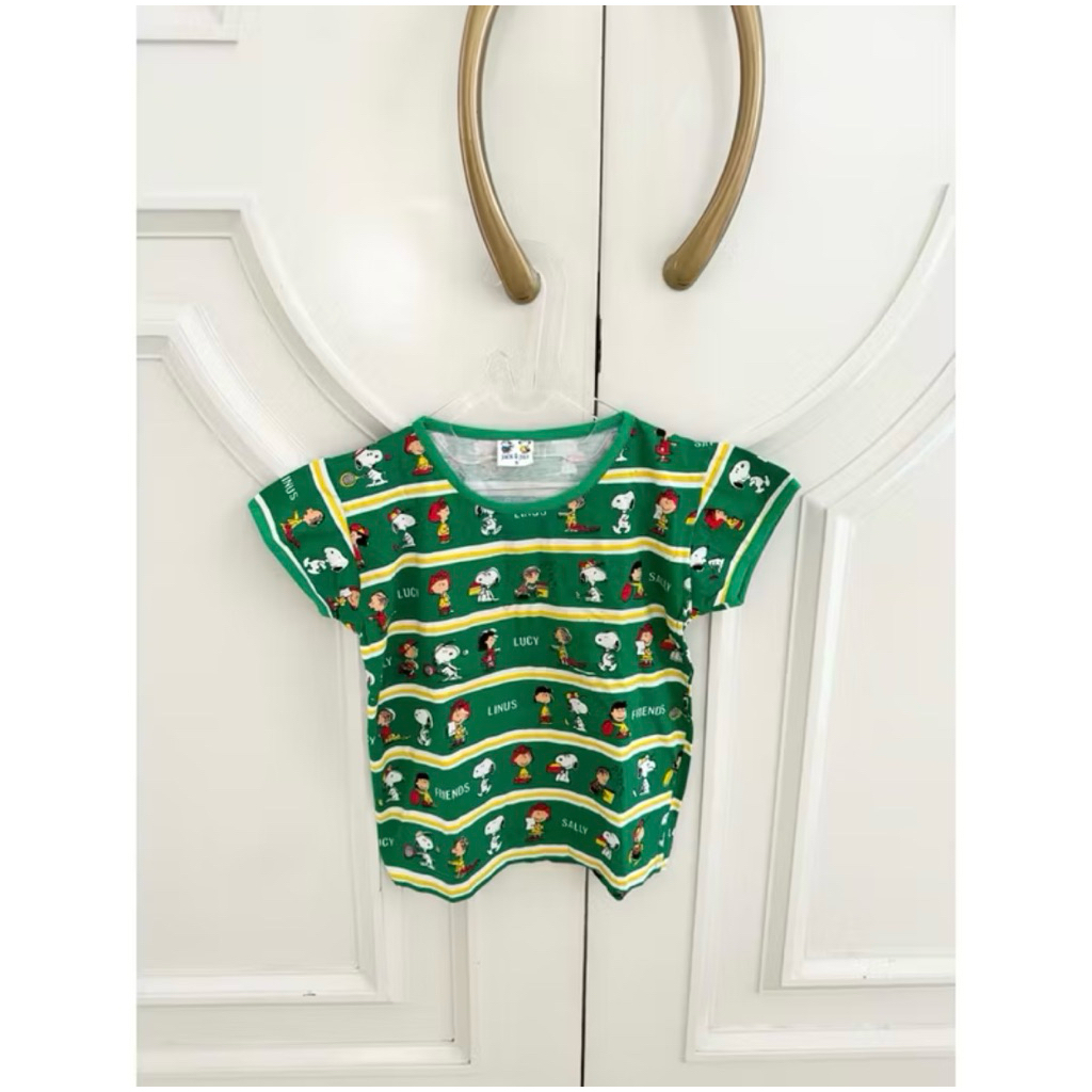 Snoopy kids blouse tshirt top green color baju kaos anak snoopy