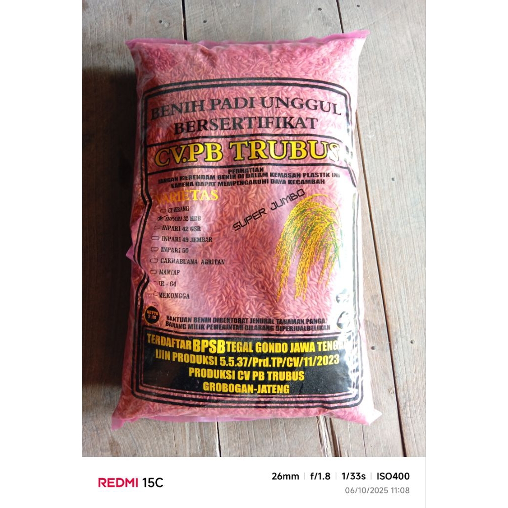 BENIH PADI INPARI 32 SUPER JUMBO PB. TRUBUS