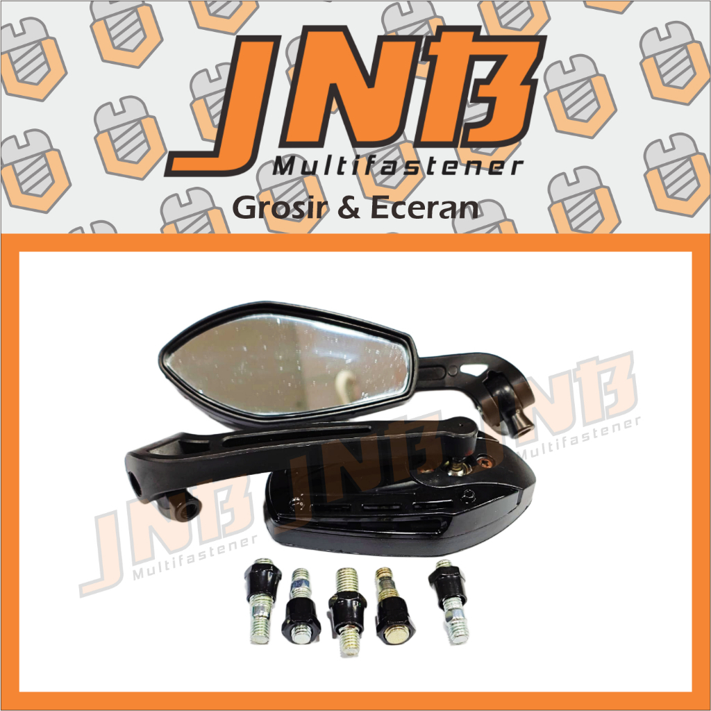 Spion Variasi Universal + Baut + Bosh ZX-2639-3 ( Black ) Spion Variasi Universal 1 Set Kanan Kiri B