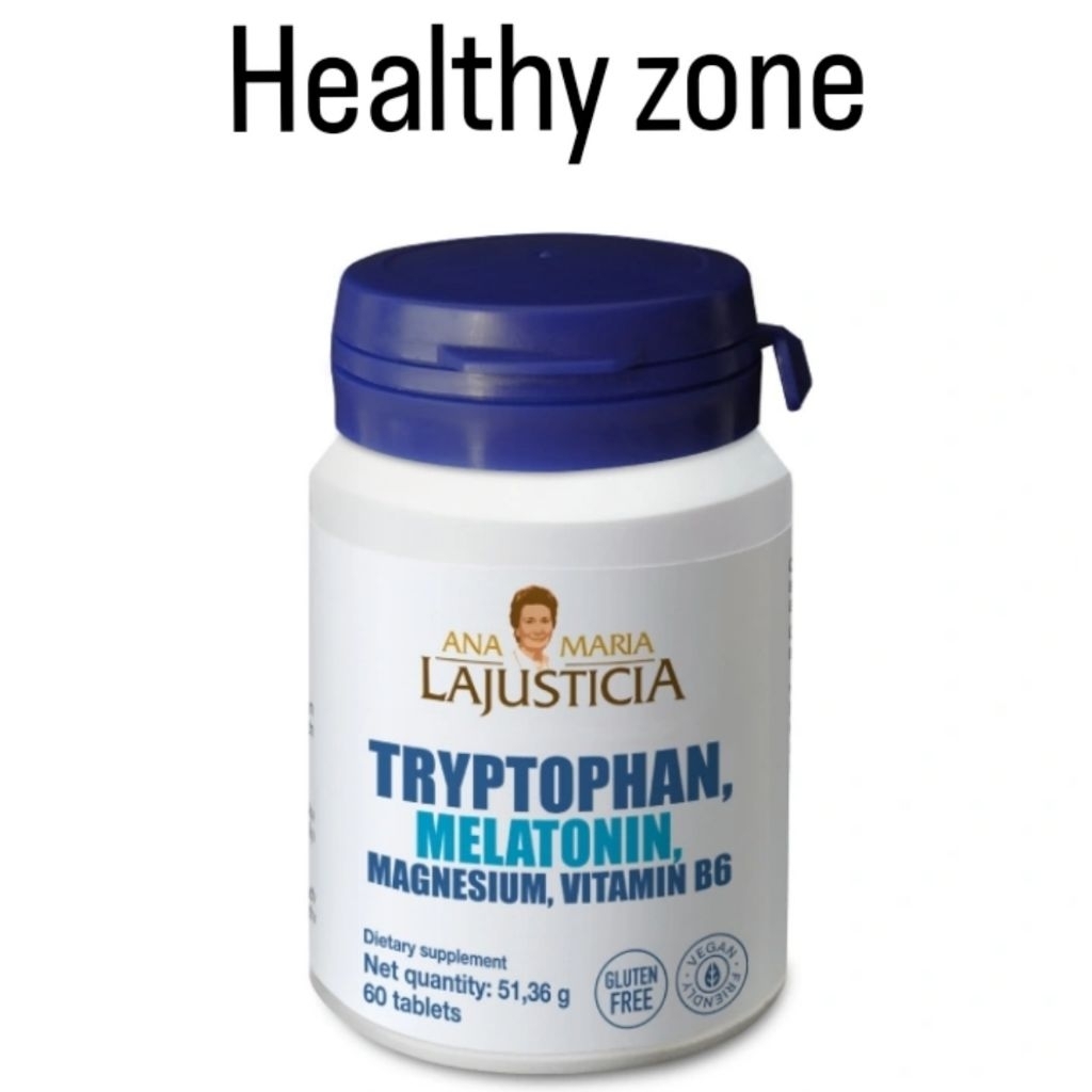 Ana Maria Lajusticia
Tryptophan, Melatonin, Magnesium, Vitamin B6 isi 60 tablet & ecer share in jar(