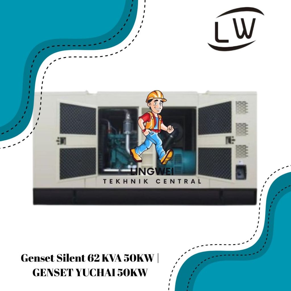 Genset Silent 62 KVA 50KW | Genset Diesel 50 KW 62KVA| Generator Diesel 62KVA | GENSET YUCHAI 50KW