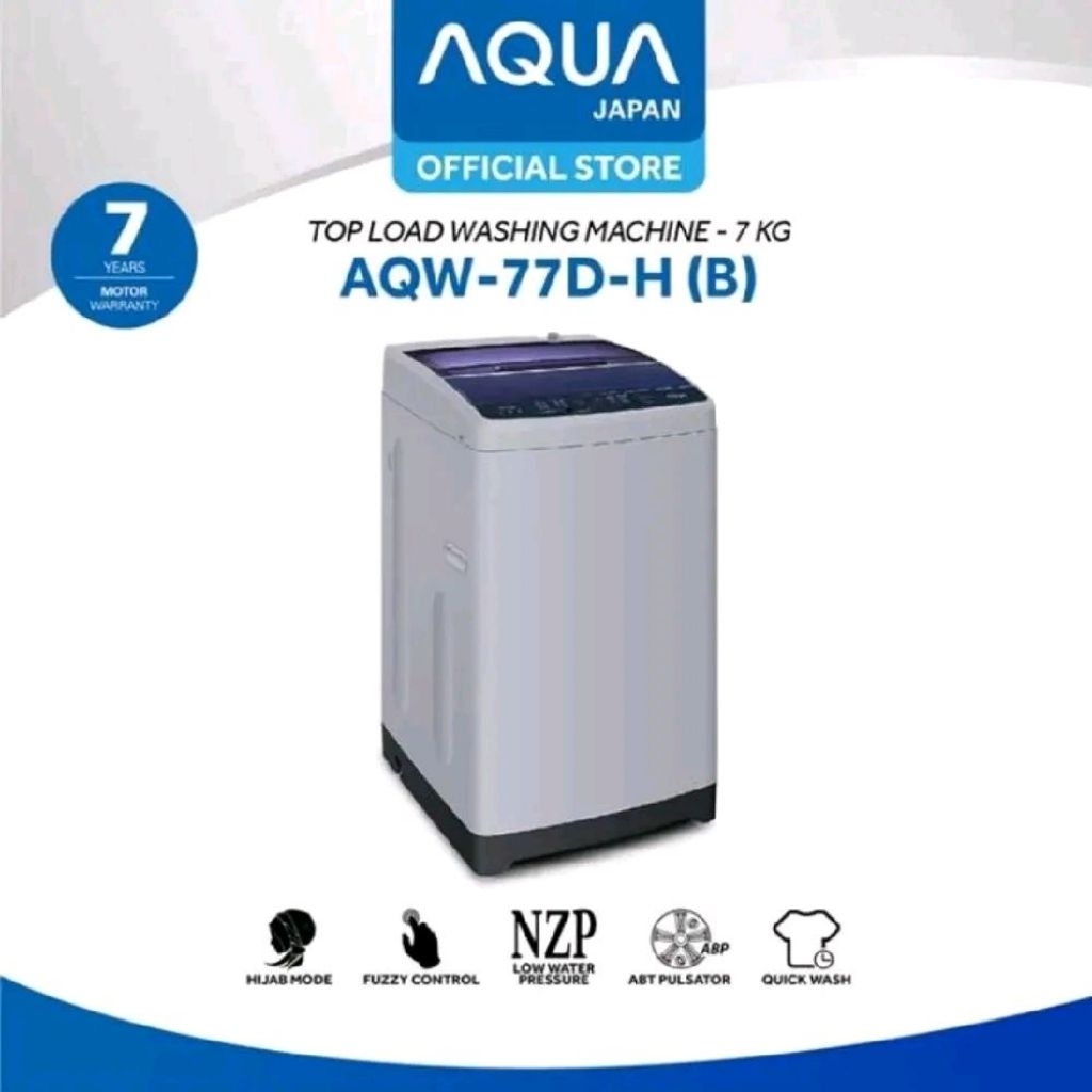 Mesin Cuci AQUA AQW-77D-H B | Top load 7kg AQW77DDH AQW77D 77 loading