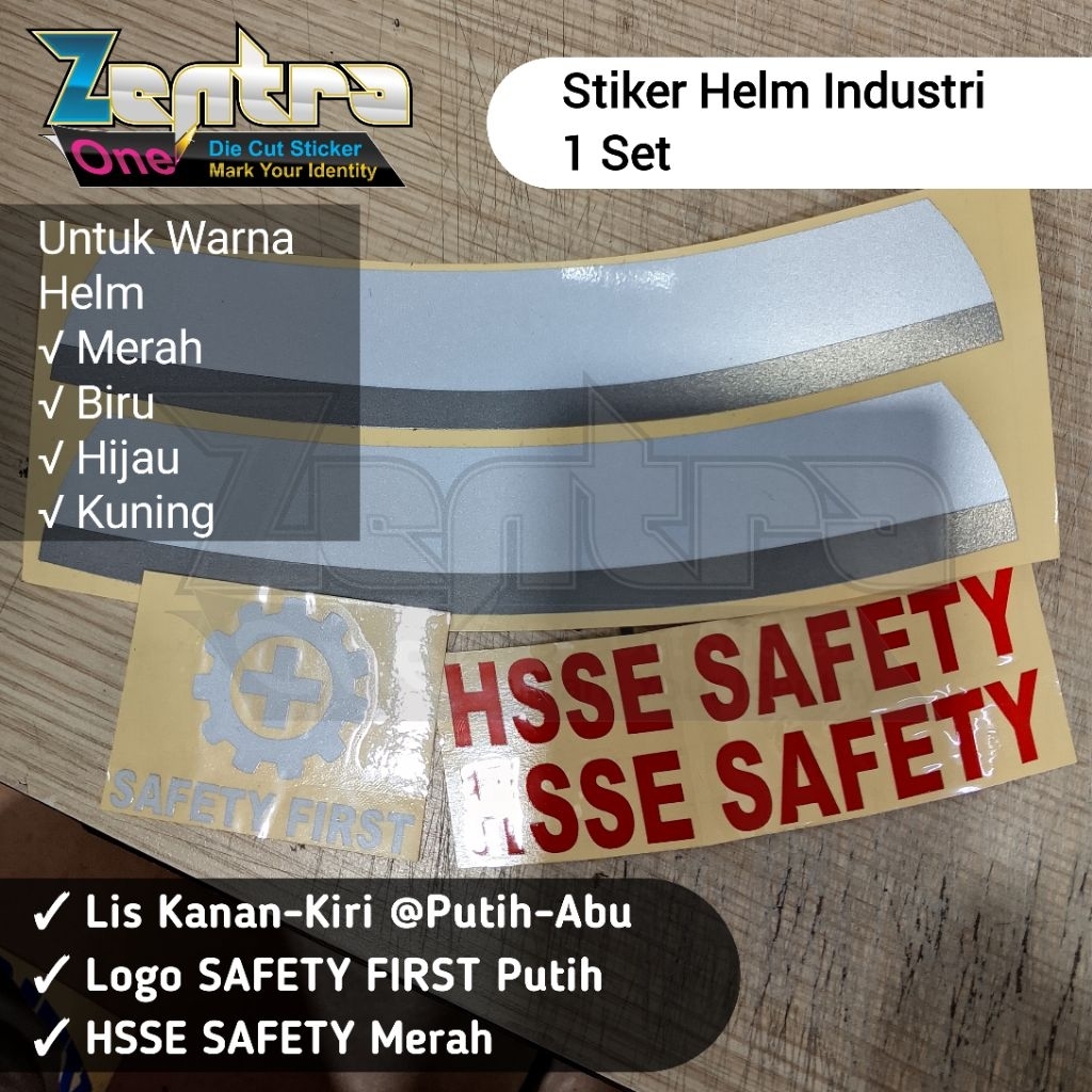 Stiker Lis Helm HSSE SAFETY. Stiker Helm Industri. 1 Set