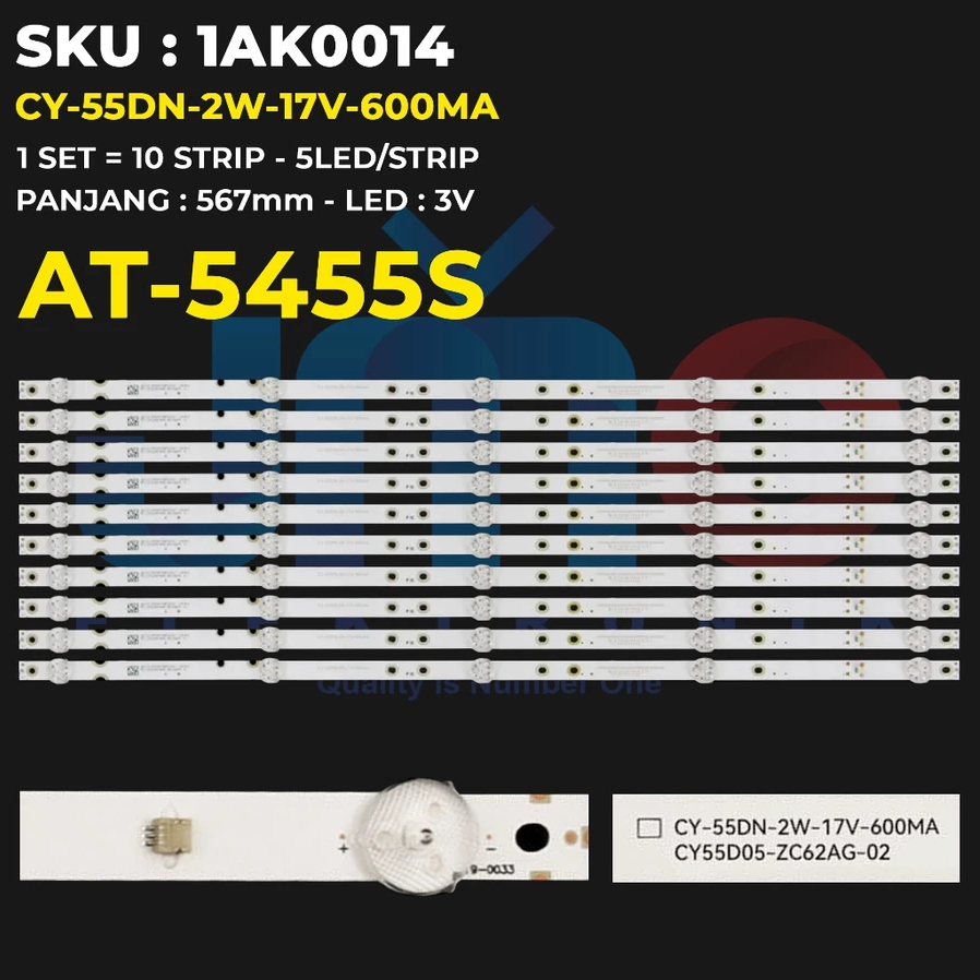 BACKLIGHT TV LED AKARI 55 INCH AT-5455S AT 5455S