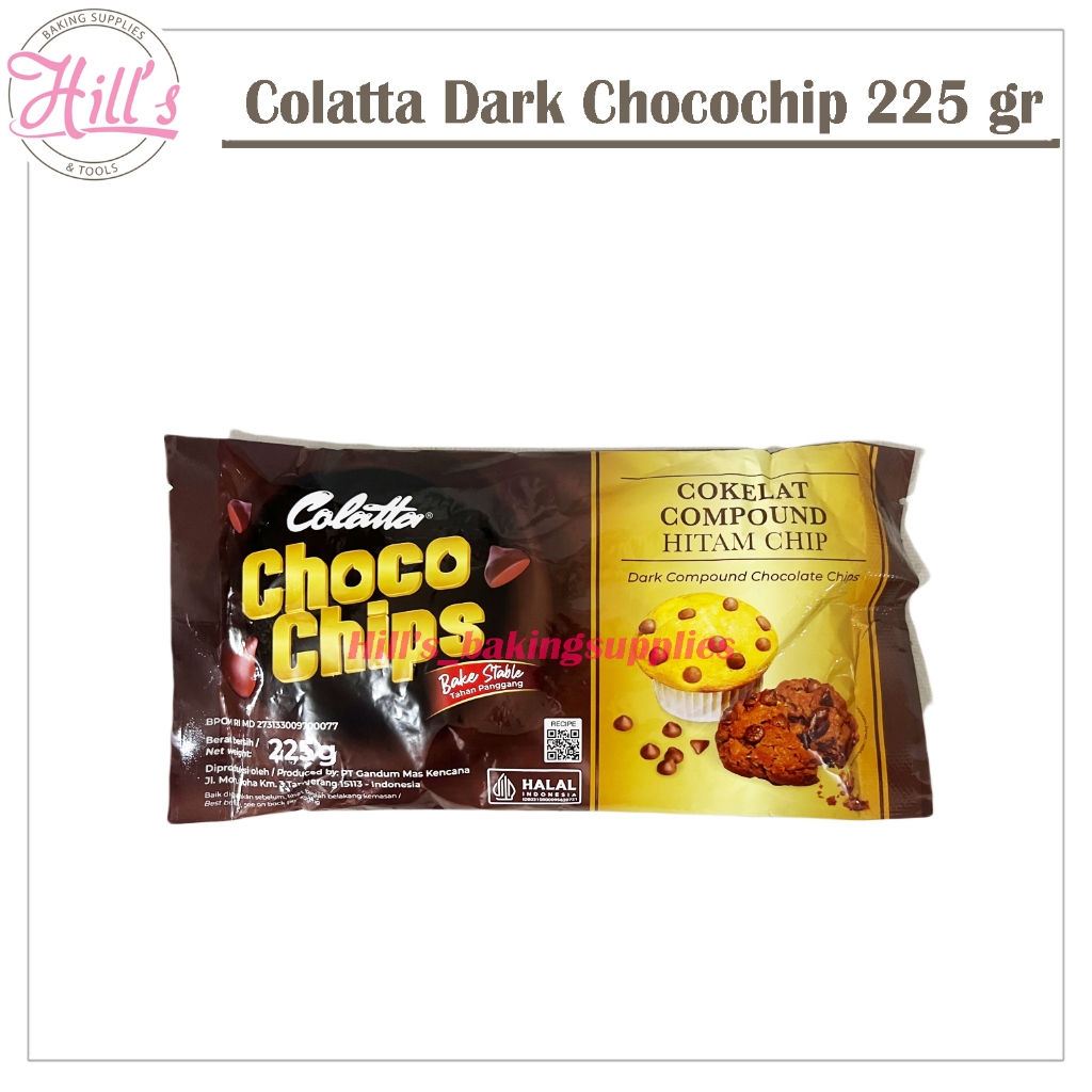 PROMO MURAH  COLATTA DARK CHOCOLATE CHIPS 225 gr STABLE BAKE HERITAGE / COLATA CHOCOCHIP / COLLATA C