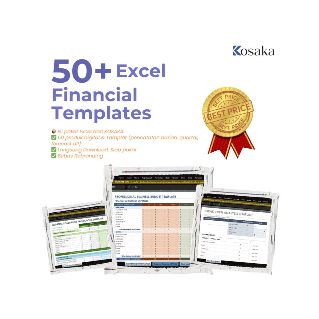 Bundle Template Excel Accounting Template, Business Financial Planning Template, Finance  Template(5