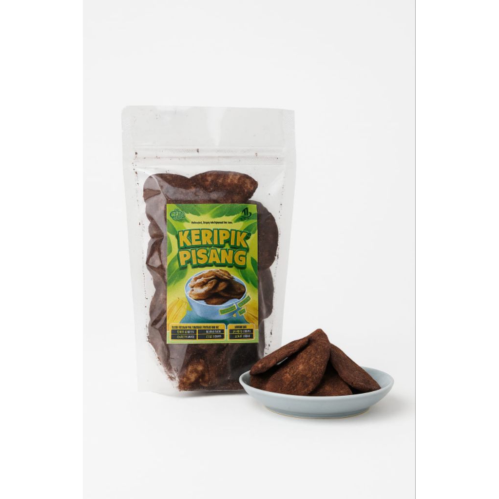 Keripik Pisang Coklat / Bubuk Coklat Keripik Pisang Coklat Kemasan 150g