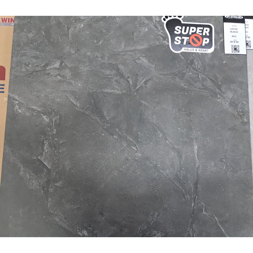 KERAMIK SUPER STOP 50X50 PLATINUM LOCKE BLACK