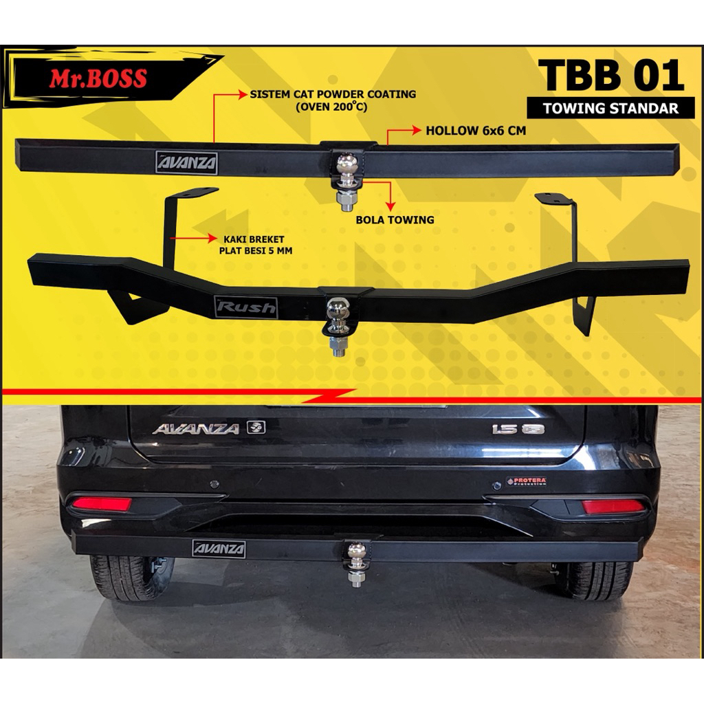 Tanduk Belakang Towing Pengaman Body Bumper Custom Mobil Innova, Fortuner, Rush, Terios, Avanza, Xen