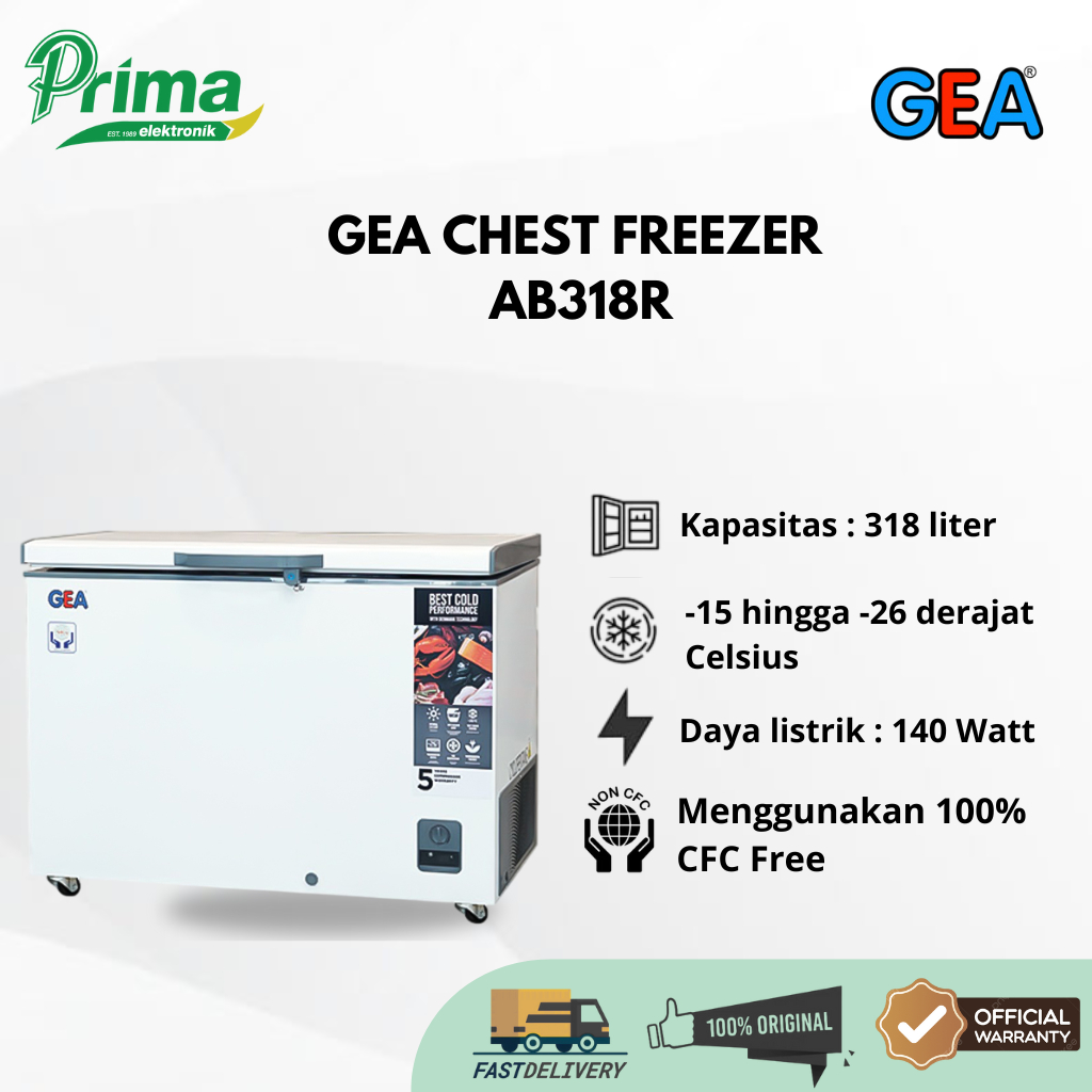 GEA AB318R 300 Liter FREEZER BOX GARANSI