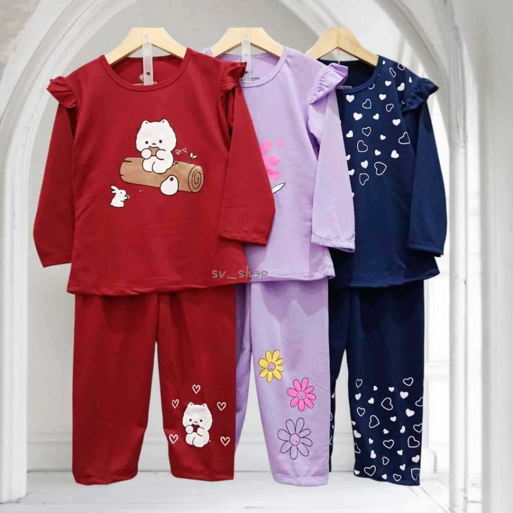 SETELAN ANAK PEREMPUAN 3-8 TAHUN/SETELAN BAJU TIDUR PP ANAK 3-8 TAHUN/SETELAN BAJU ANAK PEREMPUAN
