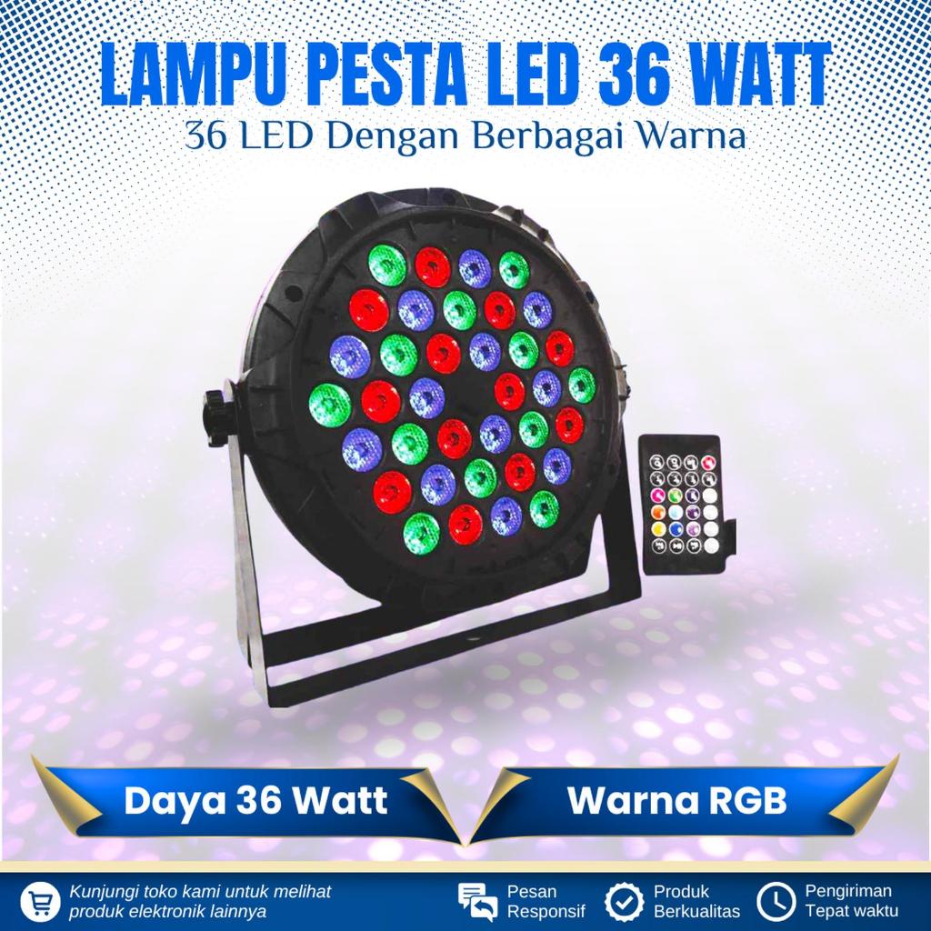 LAMPU SOROT DISCO LED 36 WATT RGB MITSUYAMA LAMPU PESTA WARNA WARNI LAMPU DISKO SOROT 36 LED RGB LAM