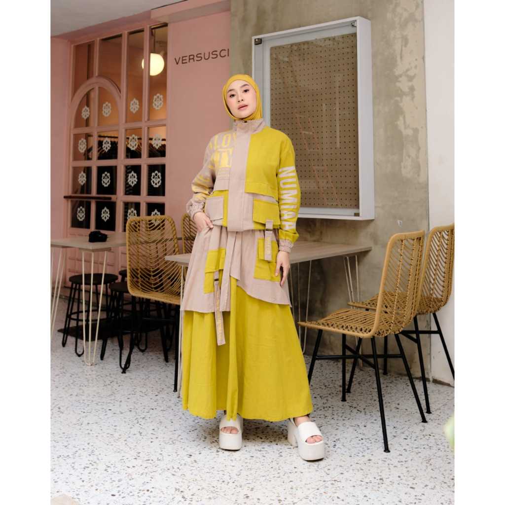 Oneset Rok HELENA by Numiaa Fashion I Setelan Baju Linen Simple Casual  by Numiaa Fashion