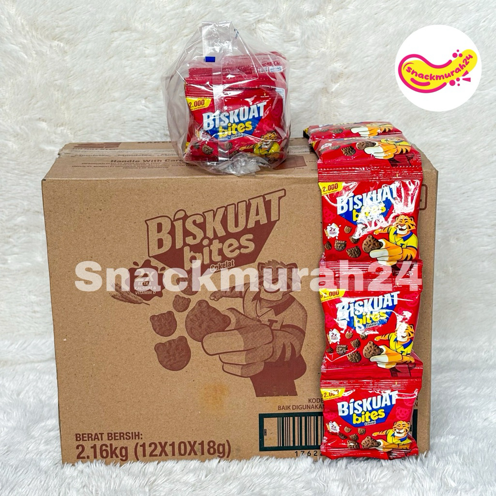 [DUS] Biskuat Bites Original dan Coklat 1 DUS isi 12 PAK X 10 PCS x 18 Gram Biskuit Susu