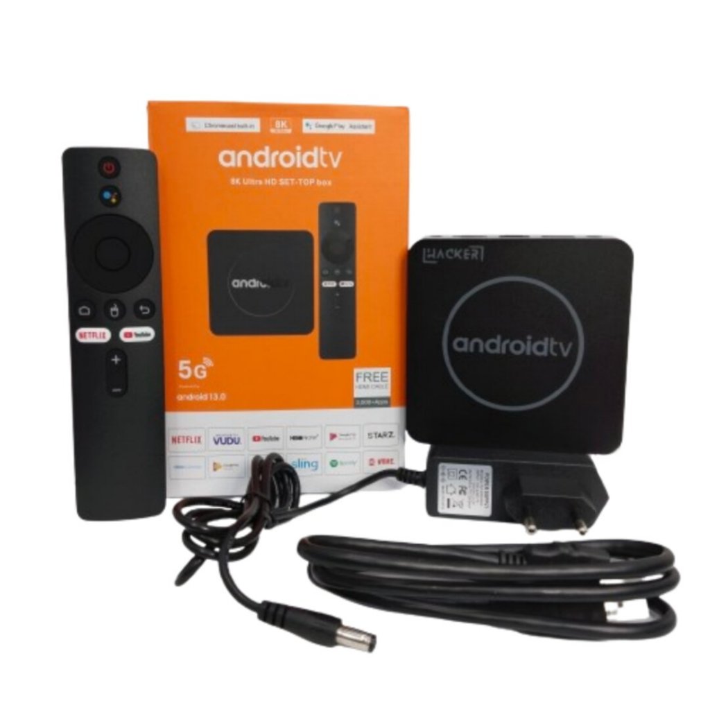 SET TOP BOX STB KOTAK PUTIH ORANGE FLECO 8K Ultra HD Android 13.0 Smart TV Box