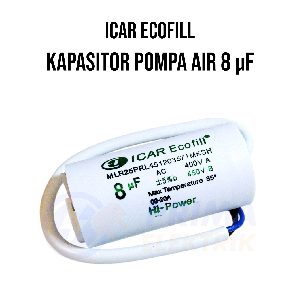 Kapasitor Tabung ICAR Ecofill 8 uF (Hi-Power Capacitor)