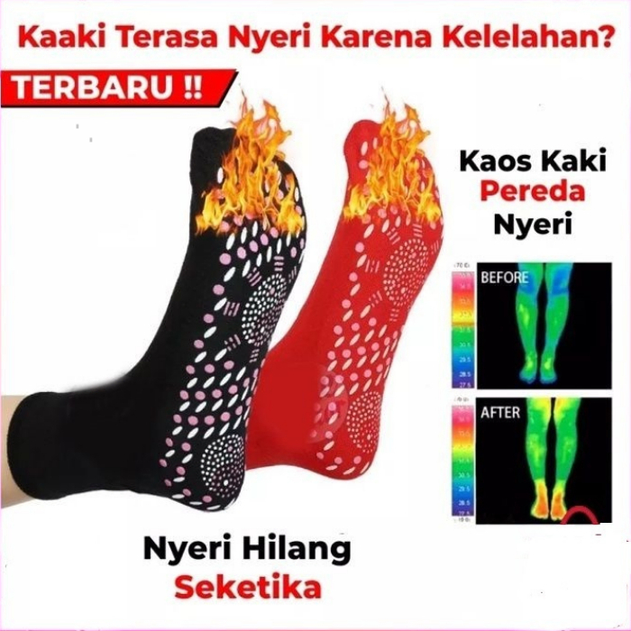 [ ASLI ] Tourmaline Lymphvity Kaos Kaki Terapi Kaos Kaki Magnet Terapi