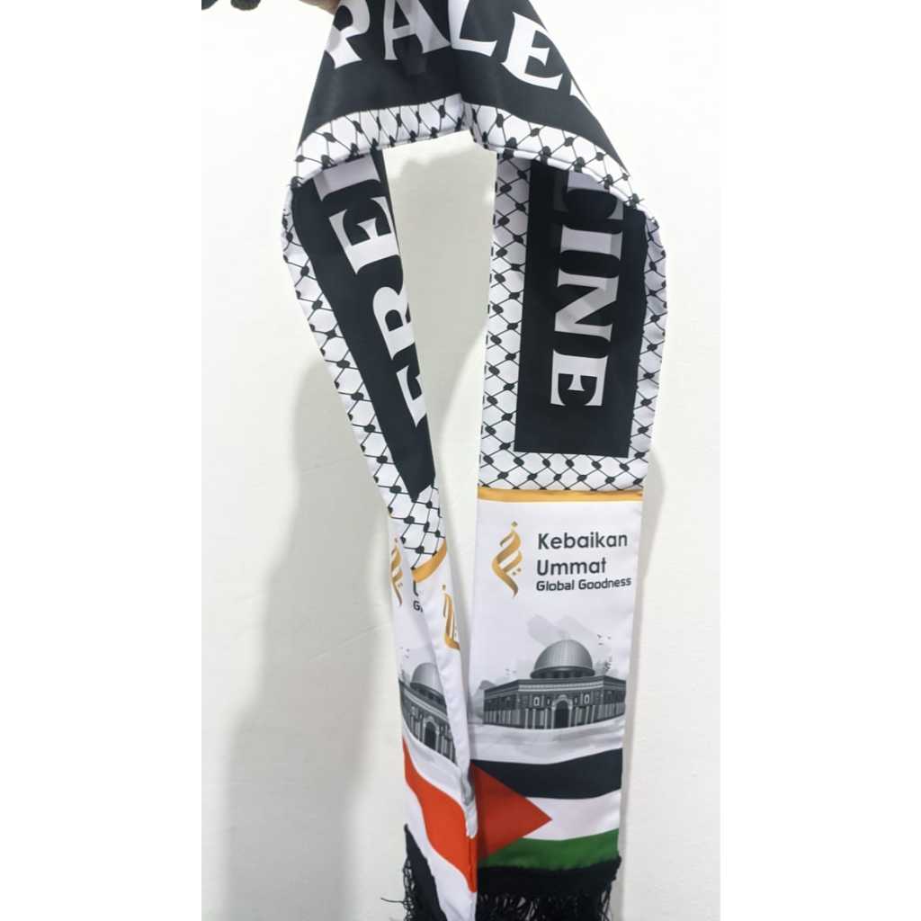 Syal Palestina Tebal Premium – Scarf Motif Klasik Bendera Palestina Cocok untuk Aksi, Kajian, dan St