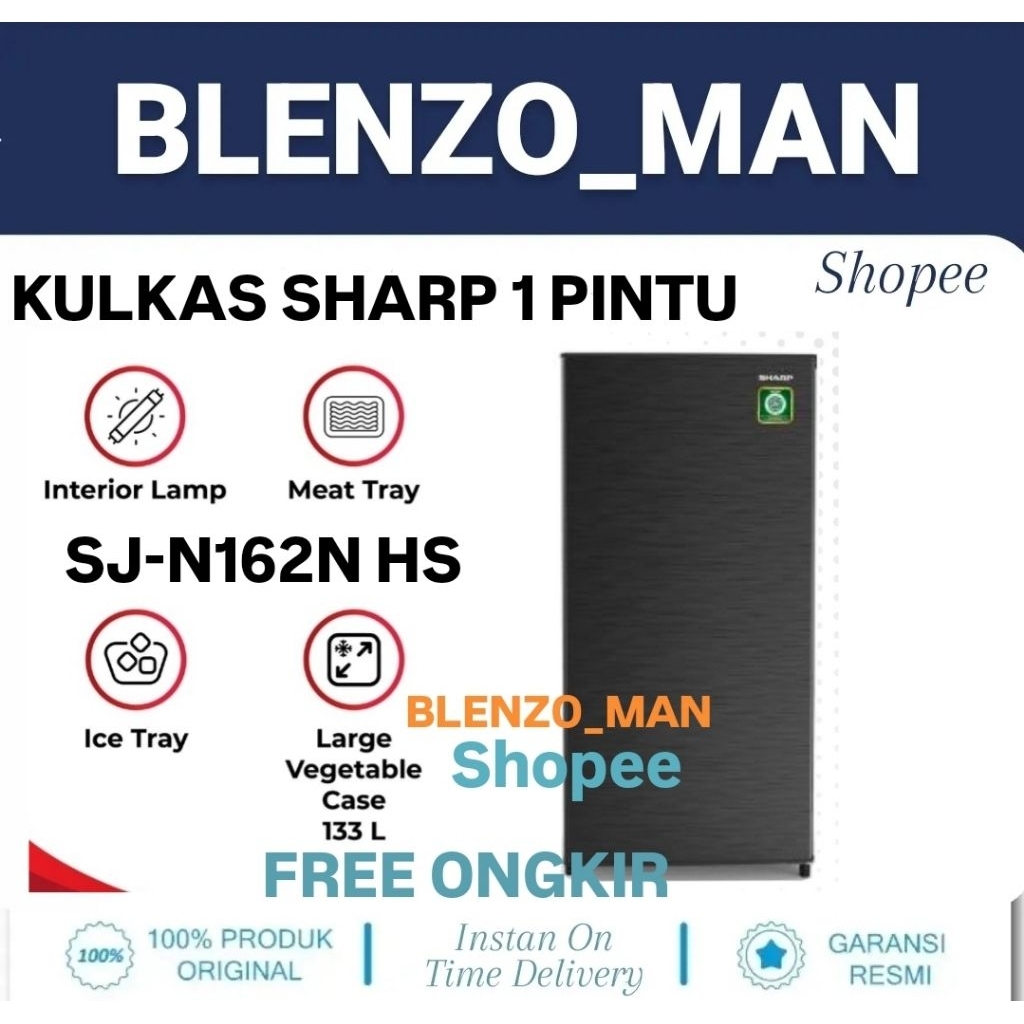 KULKAS SHARP 1 PINTU SJ 162N