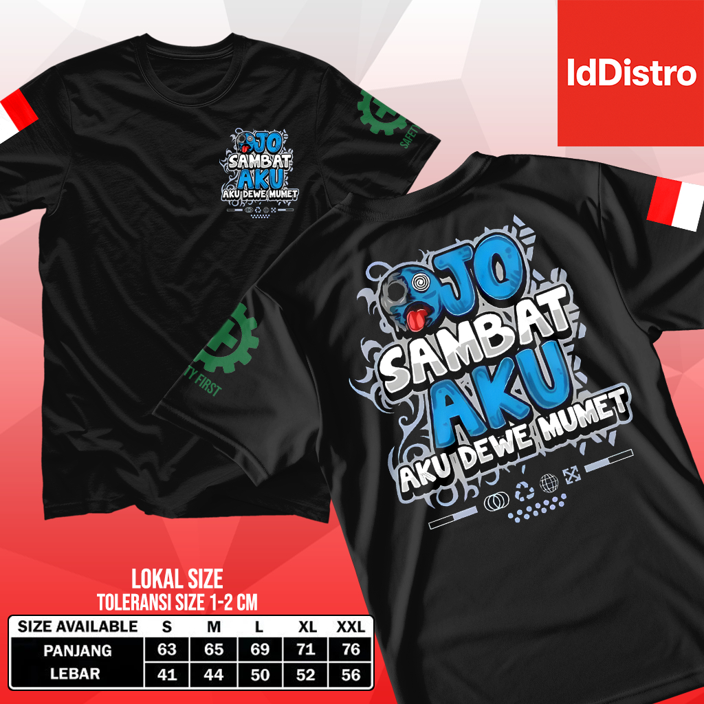 IdDistro Kaos Pria Distro Laki Laki Motif OJO SAMBAT BIRU Bahan Semi Cotton Printing HD Unisex