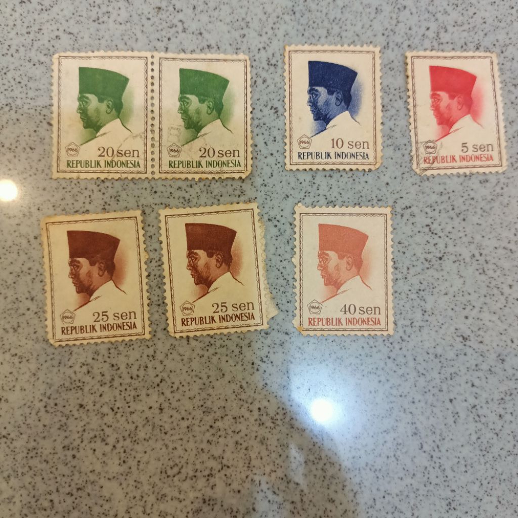 Perangko Indonesia used Presiden Sukarno Soekarno 5 sen 10 sen 20 sen 25 sen 40 sen