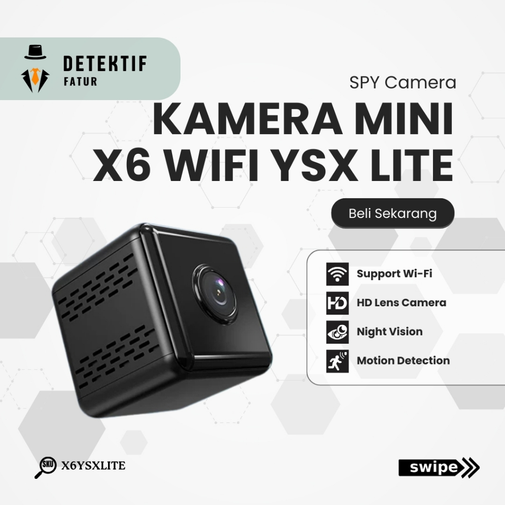 IP Kamera Mini X6D WiFi 1080P App YSX Lite Pengawas Keamanan Spy Camera Mini X6 Wifi X6YSXLITE