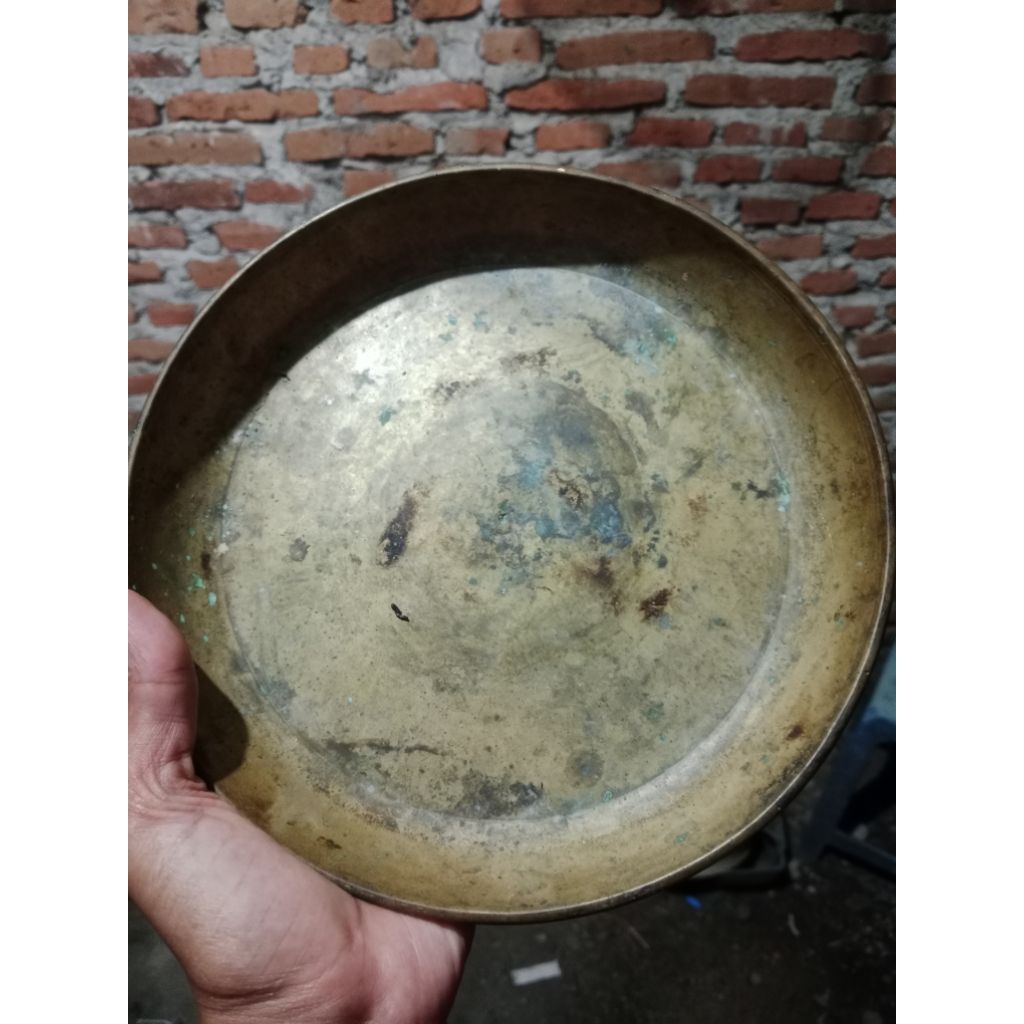 nampan kuningan antik jadul vintage