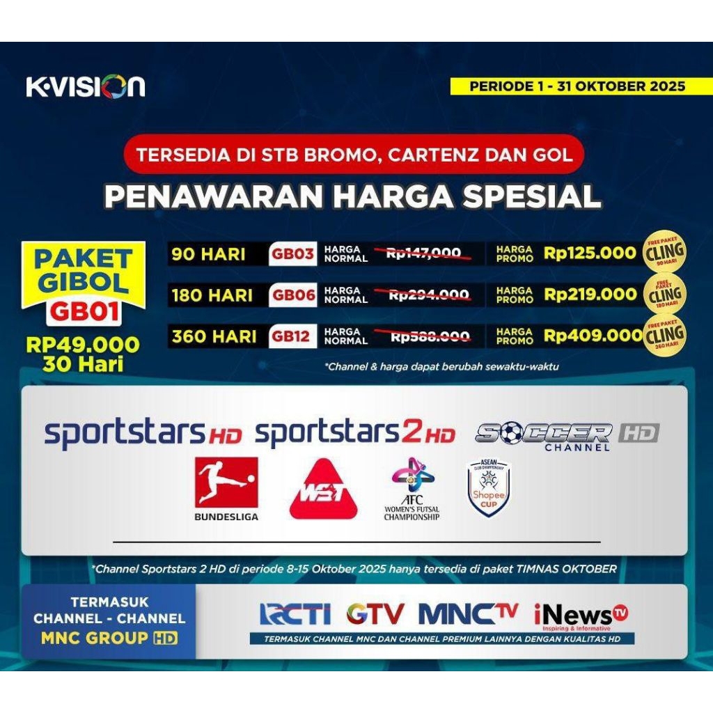 paket K vision gibol gila bola prosesnya super cepat