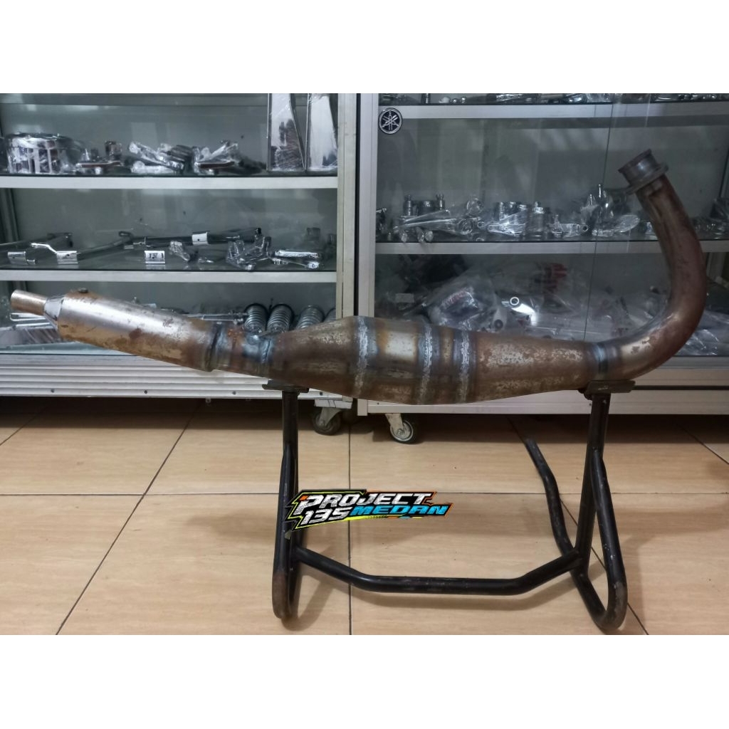 KNALPOT RX KING KNALPOT KOLONG LAMBUNG 38 SLENSER NAIK  UJUNG CHROME