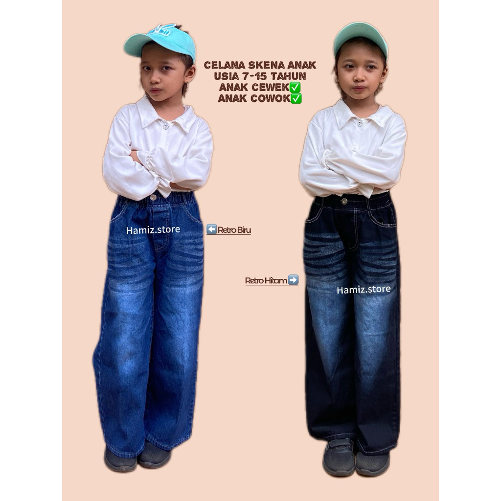 celana gombrong anak perempuan usia 7-15 th/celana jeans skena anak perempuan/celana anak skena nyam